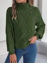 Women Cotton Plain Long Sleeve Comfy Casual Sweater