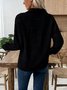 Casual Shawl Collar Plain Sweatshirt