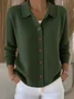 Women Plain Long Sleeve Comfy Casual Buttoned Cardigan
