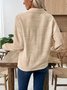 Casual Shawl Collar Plain Sweatshirt