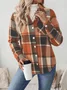 Women Spring/Fall Outerwear Casual Geometric Long Sleeve Shirt Collar Jacket