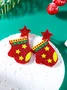 Christmas Earrings Fashion Acrylic Print Christmas Tree Christmas Stockings Gloves Stitching Earrings Christmas Holiday Party Earrings