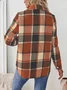 Women Spring/Fall Outerwear Casual Geometric Long Sleeve Shirt Collar Jacket