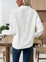 Casual Shawl Collar Plain Sweatshirt