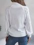 Women Cotton Plain Long Sleeve Comfy Casual Sweater