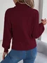 Women Cotton Plain Long Sleeve Comfy Casual Sweater
