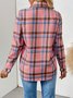 Women Spring/Fall Outerwear Casual Geometric Long Sleeve Shirt Collar Jacket
