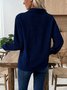 Casual Shawl Collar Plain Sweatshirt
