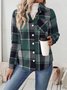 Women Spring/Fall Outerwear Casual Geometric Long Sleeve Shirt Collar Jacket