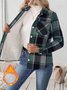 Women Spring/Fall Outerwear Casual Geometric Long Sleeve Shirt Collar Jacket