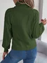 Women Cotton Plain Long Sleeve Comfy Casual Sweater
