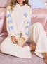 Casual Plain Hoodie Regular Fit Pajama Set