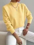 Women Plain Long Sleeve Comfy Street Split Joint Sweater