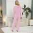 Shirt Collar Casual Plain Coral Velvet Pajama Set