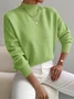 Women Plain Long Sleeve Comfy Street Split Joint Sweater