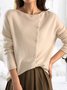 Women Plain Long Sleeve Comfy Casual Sweater