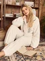 Casual Regular Fit Shirt Collar Pajama Set