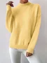 Women Plain Long Sleeve Comfy Street Split Joint Sweater