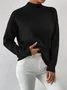 Women Plain Long Sleeve Comfy Street Split Joint Sweater