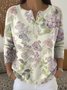 Women Floral Long Sleeve Comfy Casual Sweater