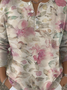 Women Floral Long Sleeve Comfy Casual Sweater