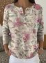 Women Floral Long Sleeve Comfy Casual Sweater