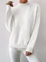 Women Plain Long Sleeve Comfy Street Split Joint Sweater