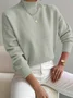 Women Plain Long Sleeve Comfy Street Split Joint Sweater