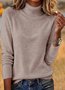 Women Cotton Plain Long Sleeve Comfy Casual Sweater