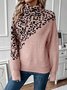 Women Cotton Color Block Long Sleeve Comfy Casual Sweater
