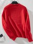 Women Cotton Geometric Long Sleeve Comfy Casual Sweater