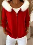 Women Winter Outerwear Casual Christmas Long Sleeve Hoodie Jacket