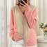 Women Cotton Color Block Long Sleeve Comfy Casual Cardigan