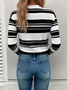 Casual Striped Crew Neck Long Sleeve T-shirt