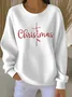 Casual Crew Neck Christmas Sweatshirt Printing
