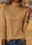 Women Cotton Plain Long Sleeve Comfy Casual Sweater