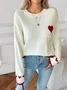 Women Cotton Plain Long Sleeve Comfy Casual Sweater