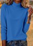 Women Cotton Plain Long Sleeve Comfy Casual Sweater