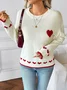 Women Cotton Plain Long Sleeve Comfy Casual Sweater