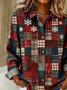 Shirt Collar Regular Sleeve Long Sleeve Christmas Buckle Regular Loose Button Up Shirt Shirt For Women