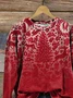Casual Crew Neck Christmas Sweatshirt Printing