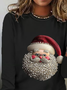 Casual Santa Claus Crew Neck Long Sleeve T-shirt