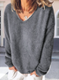 Women Plain Long Sleeve Comfy Street Split Joint Sweater
