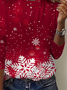 Casual Christmas Crew Neck Long Sleeve T-shirt