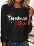 Casual Christmas Crew Neck Long Sleeve T-shirt