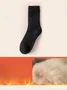 Winter Fleece-lined Thick Wool And Cashmere Warm Mid-calf Cotton Socks