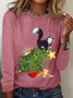 Casual Christmas Crew Neck Long Sleeve T-shirt