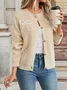 Women Cotton Plain Long Sleeve Comfy Casual Cardigan