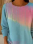 Women Abstract Long Sleeve Comfy Casual Printing Sweater