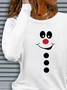Casual Christmas Snowman Crew Neck Long Sleeve T-shirt
